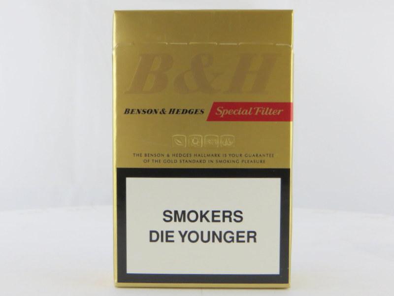 B&H Regular cigarette back side