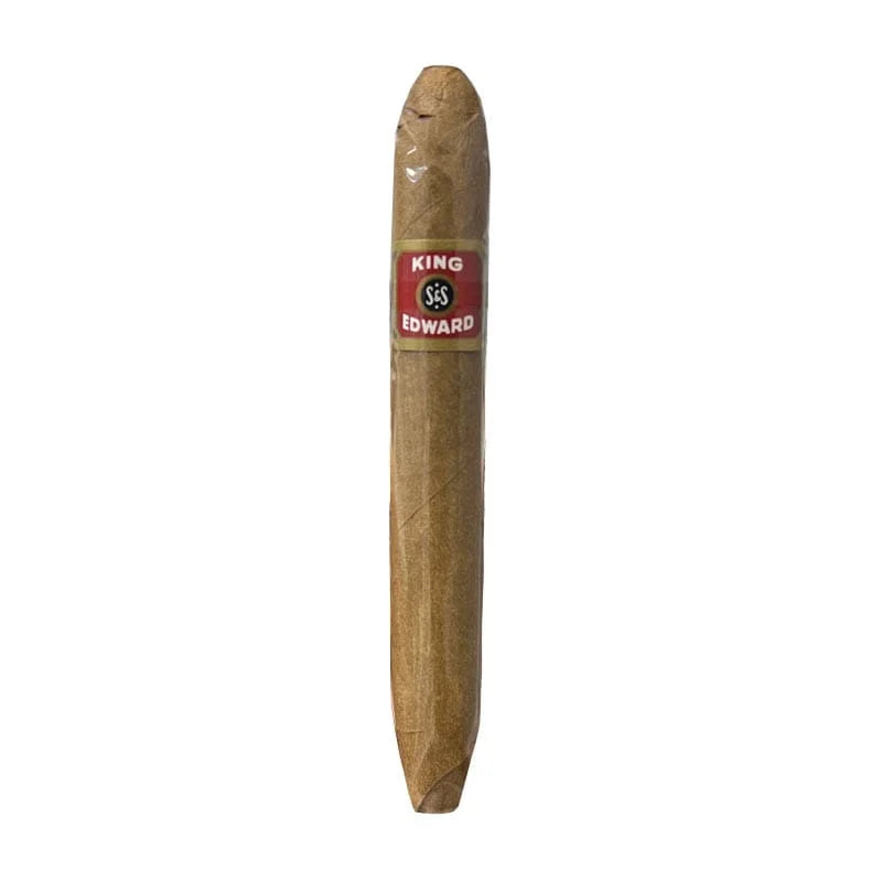 Cigar with a King Edward label on a white background