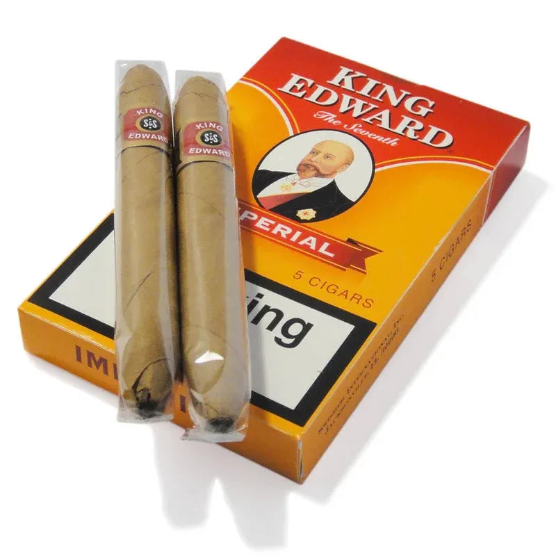 King Edward cigars with packaging on a white background