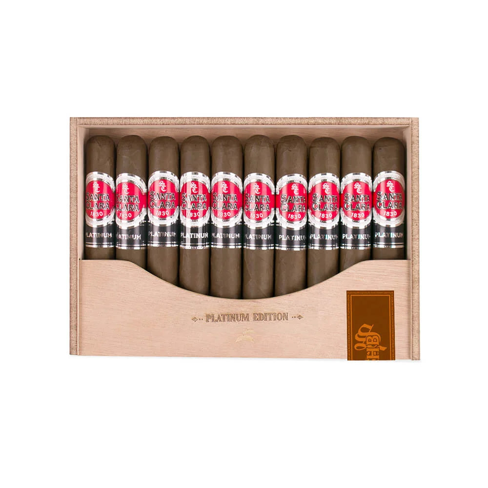 Santa clara 1830 platinum box of cigars with visible brand name on a white background