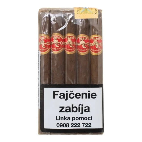 Santa clara quino - pack of cigars with a visible brand label on a white background