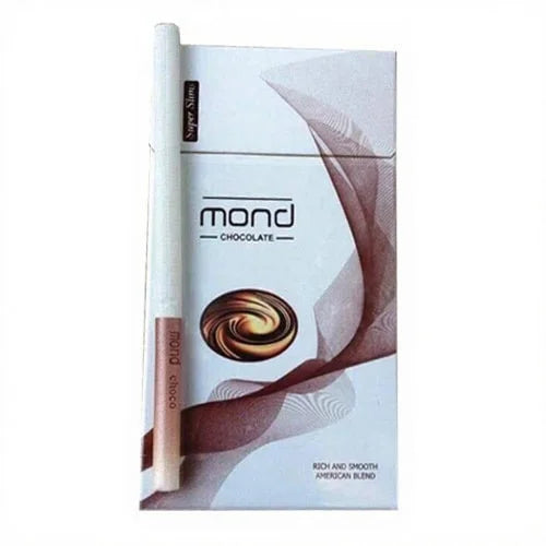 Mond Chocolate cigarette packaging with a white background