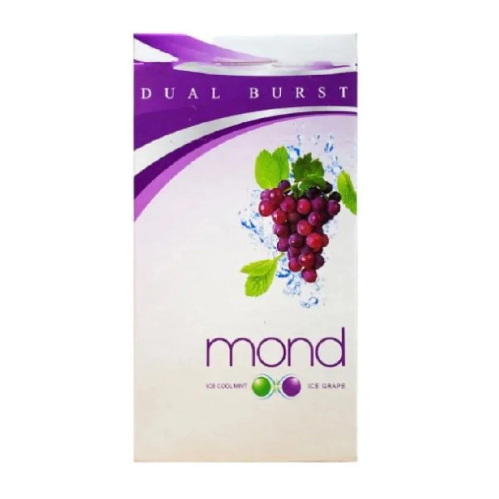 Mond Dual Burst ice cool mint ice grapes packaging on a white background